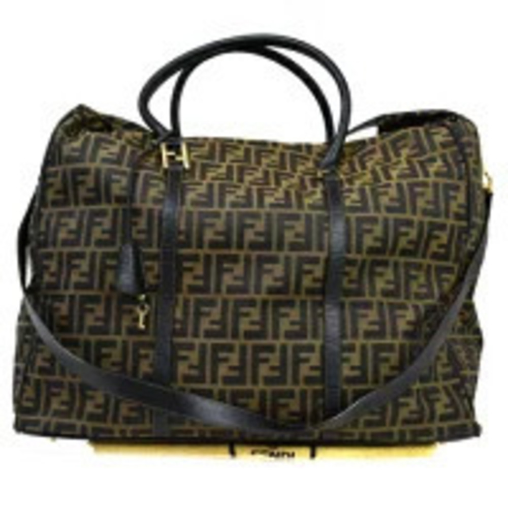Fendi Zucca Handbag shoulder bag brown leather